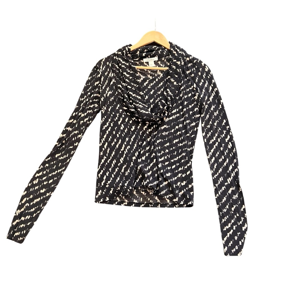 MaxMara Black and White Patterned Blouse